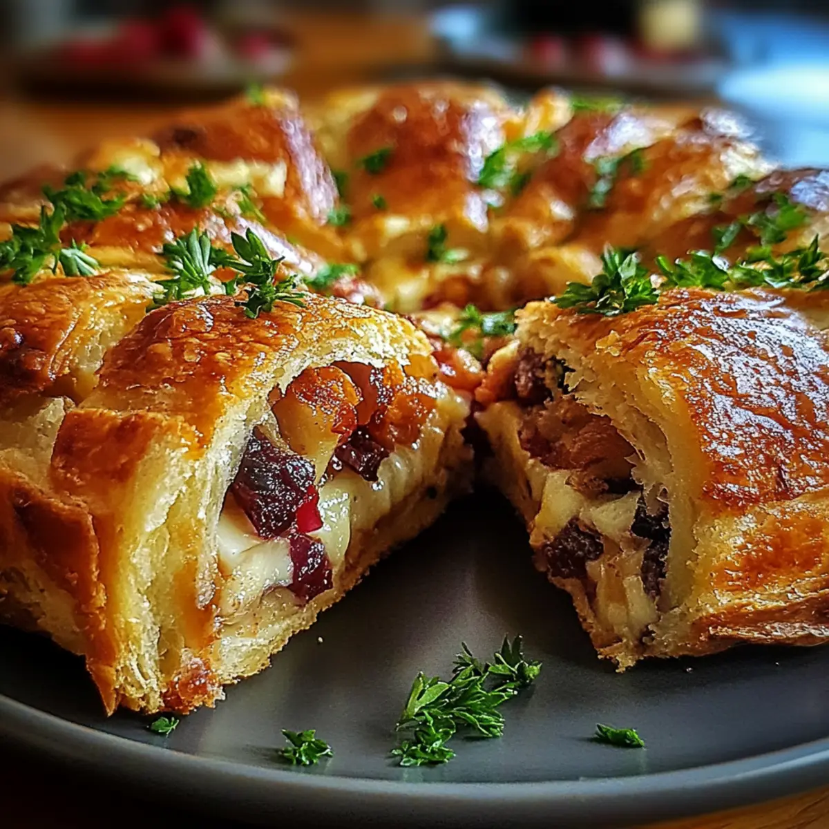 Savory Turkey and Cranberry Crescent Ring