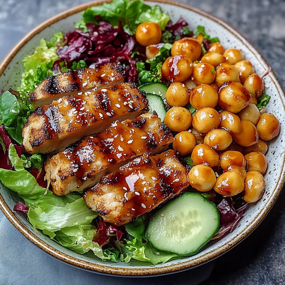 Sesame Chicken and Chickpea Salad