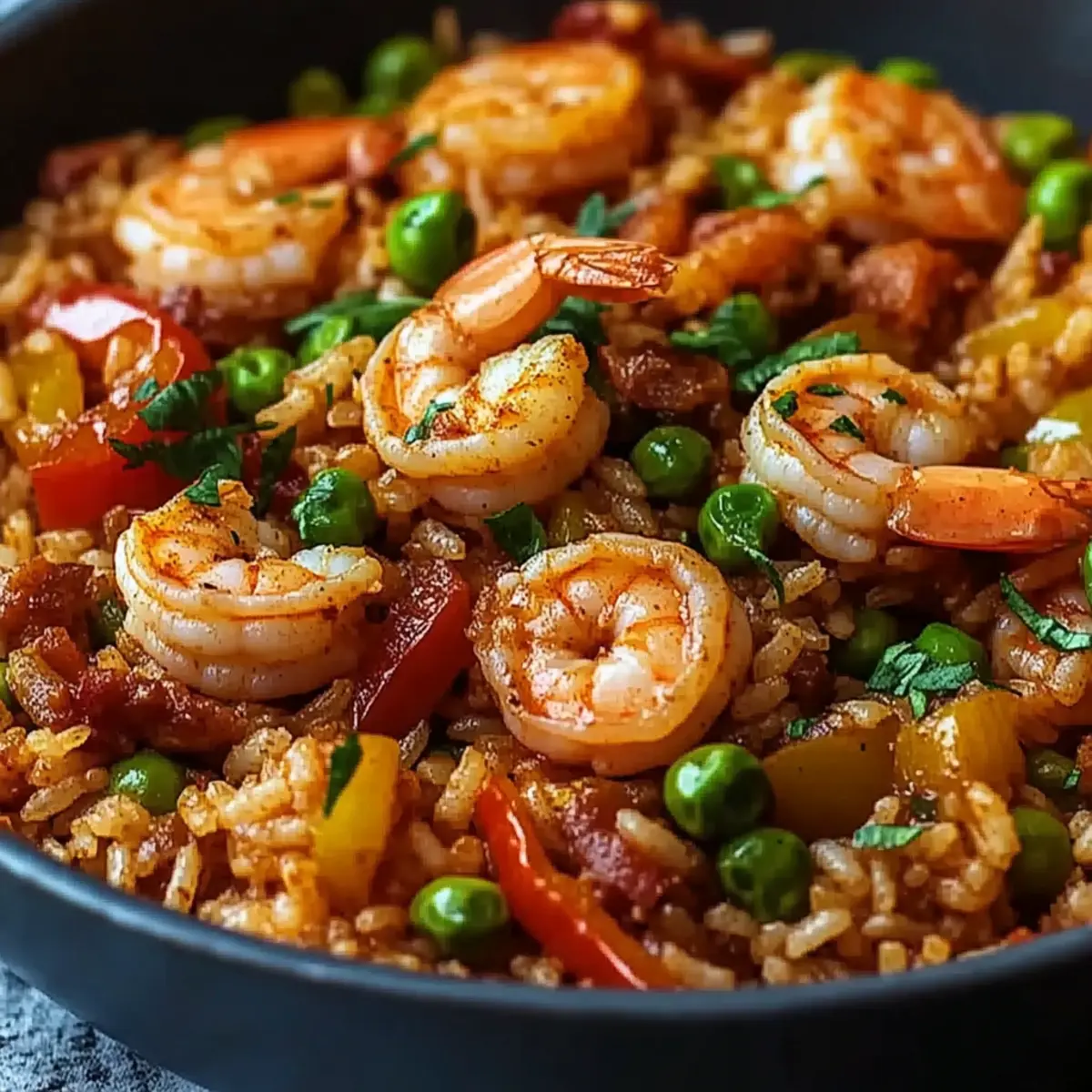 Shrimp Dirty Rice with Bell Peppers & Spice