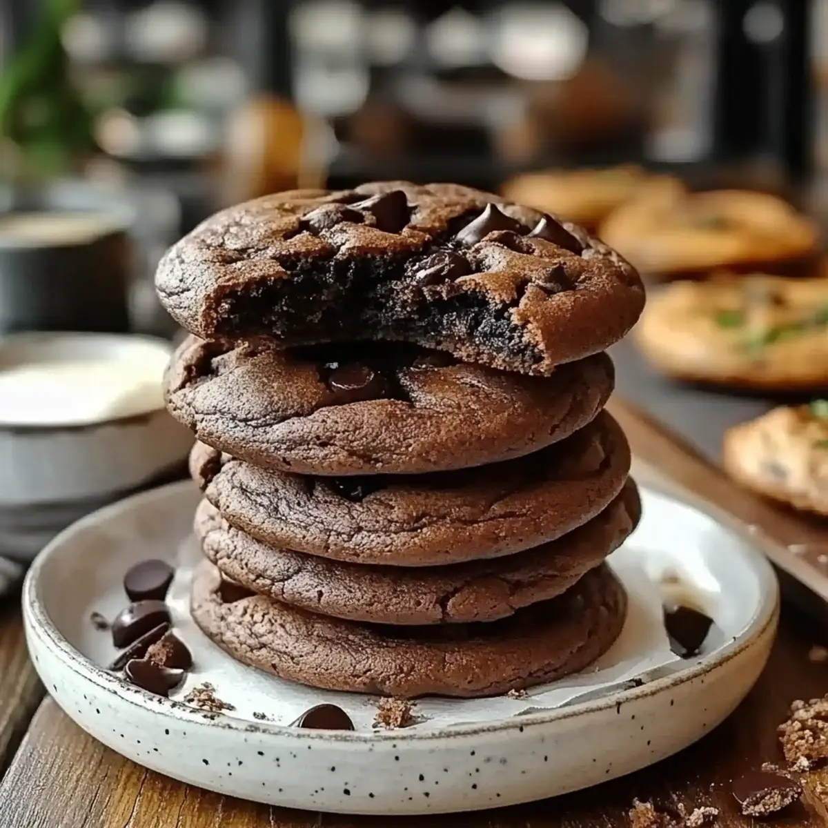 Soft Batch Double Chocolate Cookies