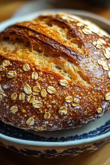 Soft and Chewy Honey Oat Sourdough Bread