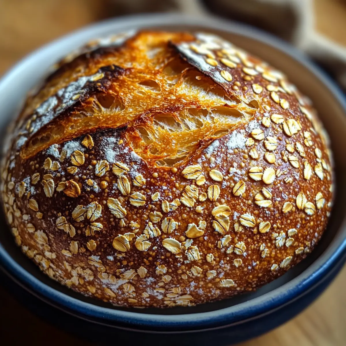 Soft and Chewy Honey Oat Sourdough Bread
