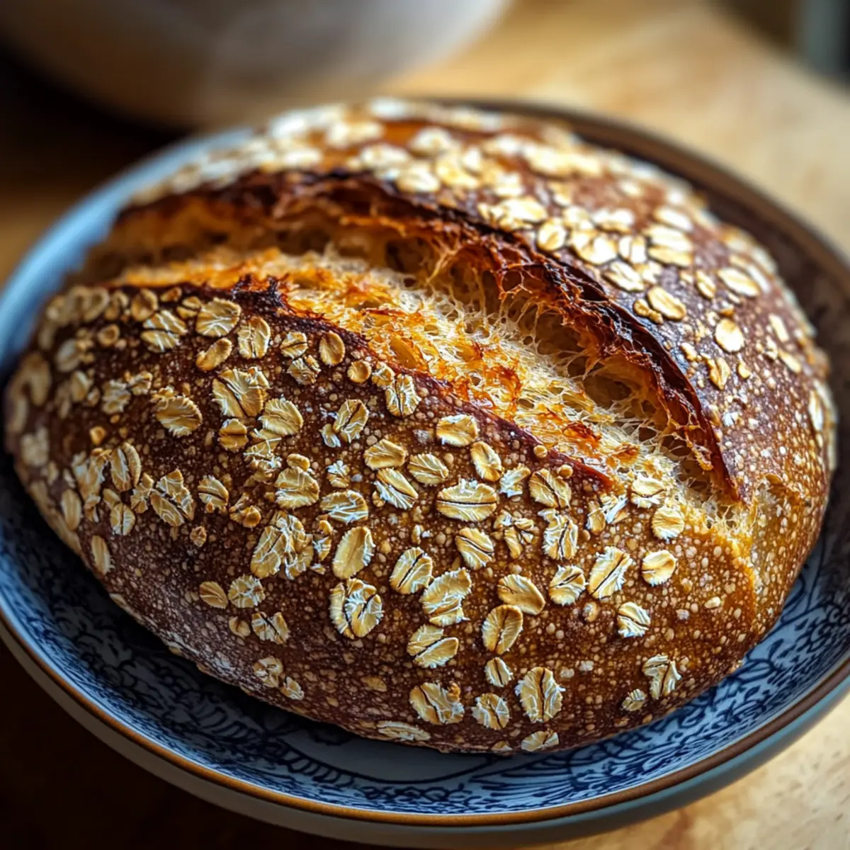 Soft and Chewy Honey Oat Sourdough Bread