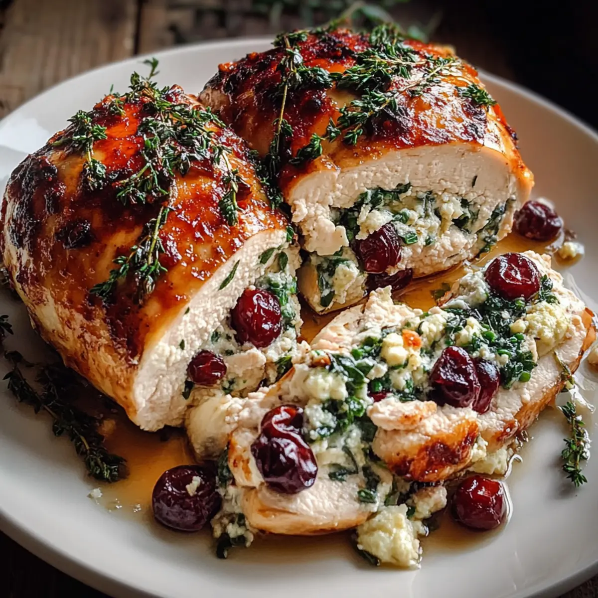 Spinach & Cranberry Stuffed Chicken Breasts