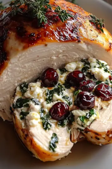 Spinach & Cranberry Stuffed Chicken Breasts