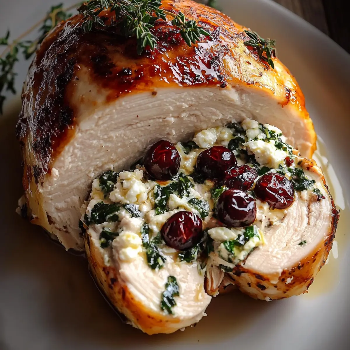Spinach & Cranberry Stuffed Chicken Breasts
