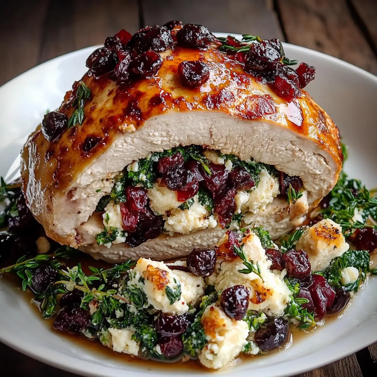 Spinach & Cranberry Stuffed Chicken Breasts