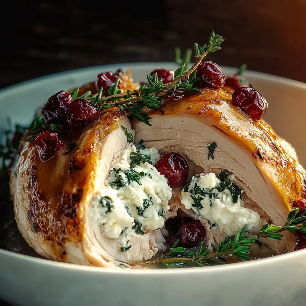 Spinach & Cranberry Stuffed Chicken Breasts