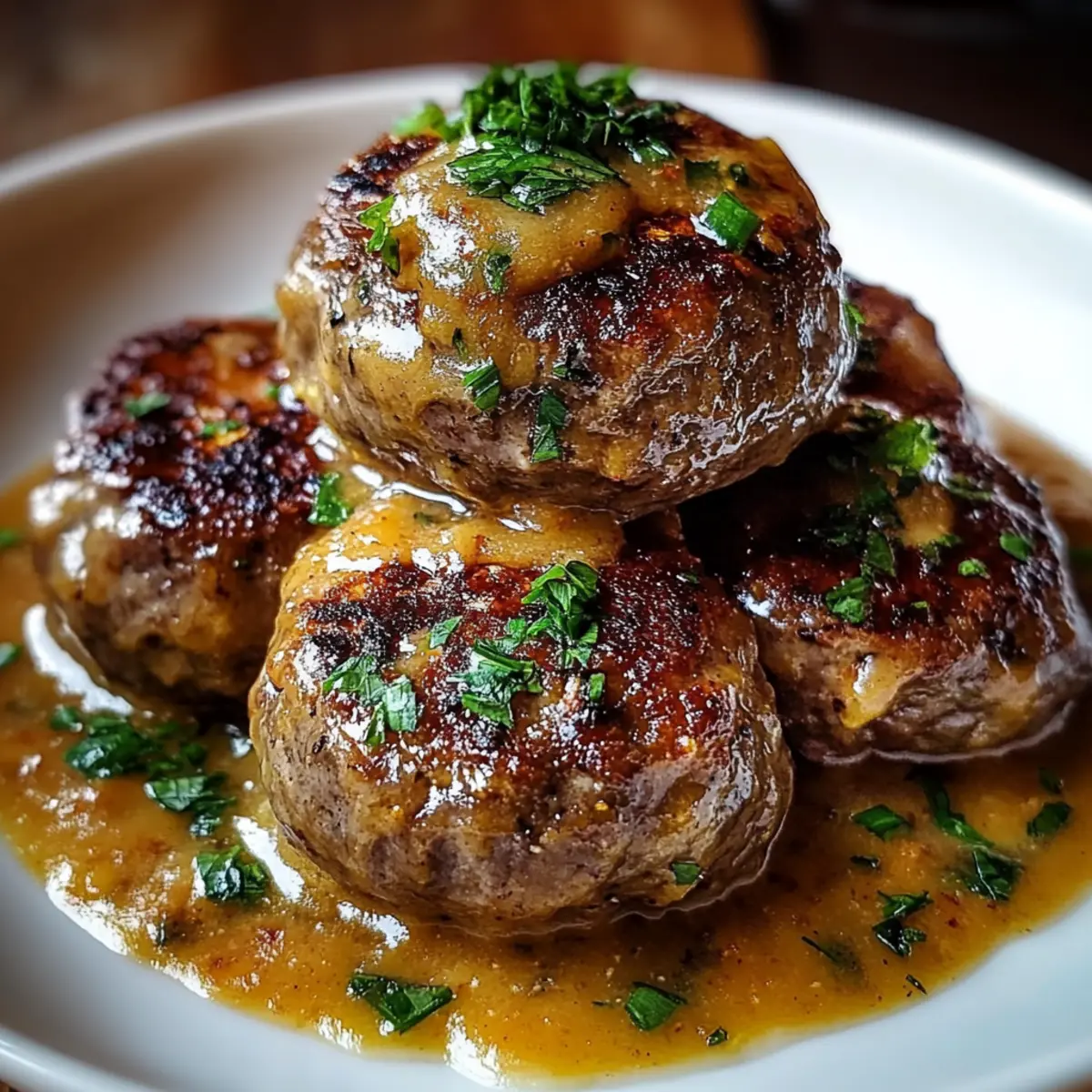 Stuffed Meatballs in Guinness Gravy