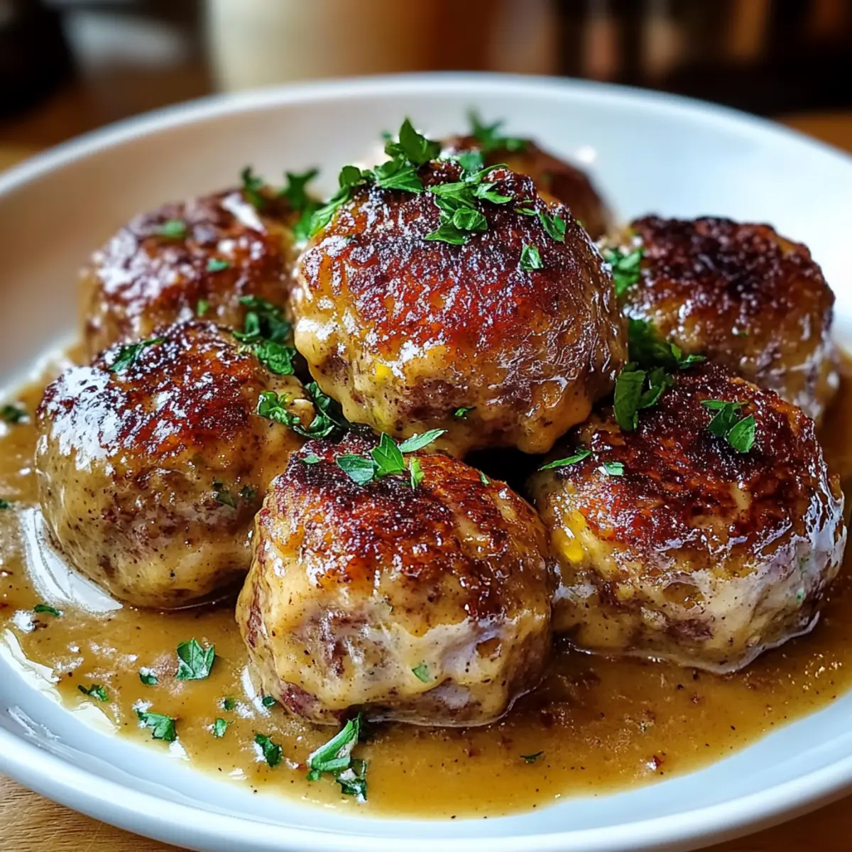 Stuffed Meatballs in Guinness Gravy