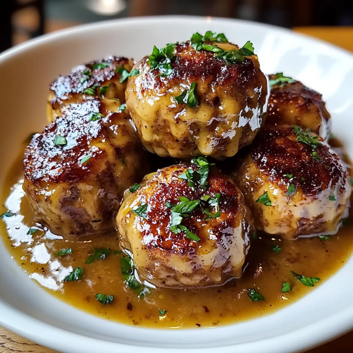 Stuffed Meatballs in Guinness Gravy