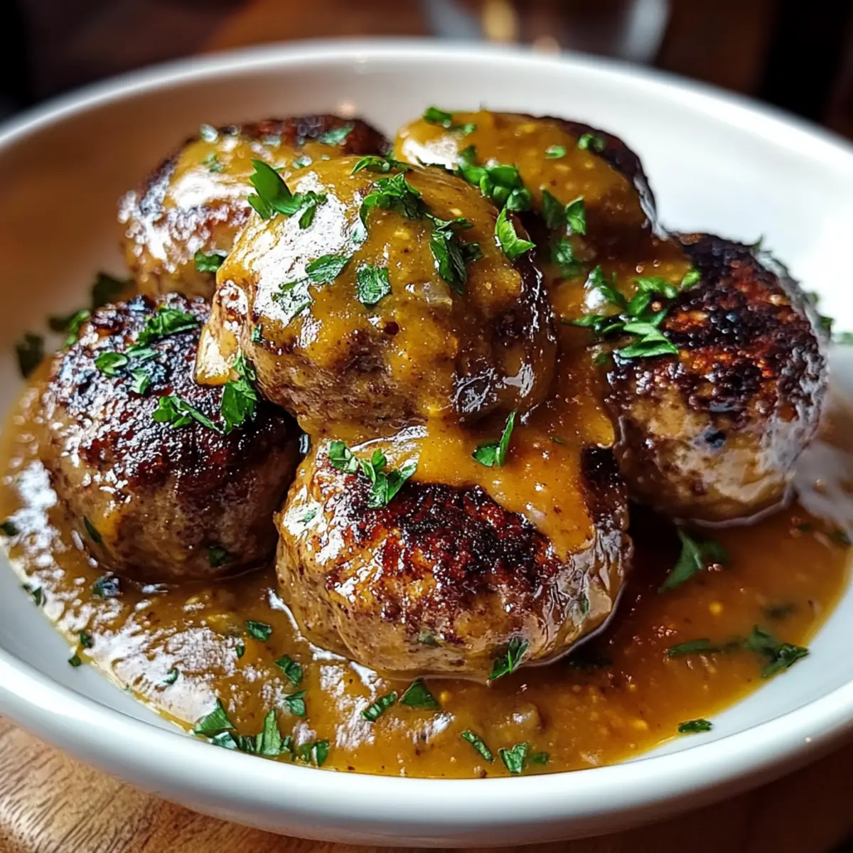 Stuffed Meatballs in Guinness Gravy