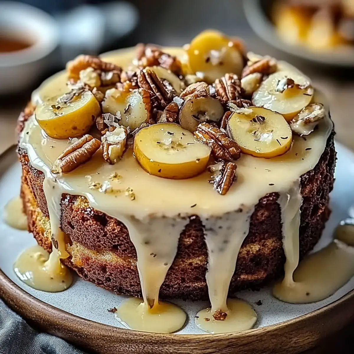 Vanilla Banana Walnut Cake