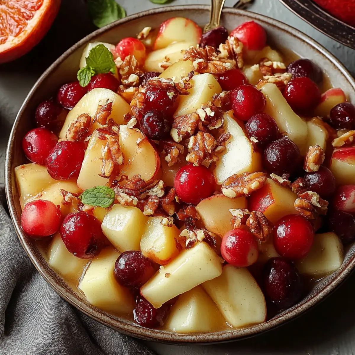 Winter Fruit Salad with Cinnamon Vanilla Dressing