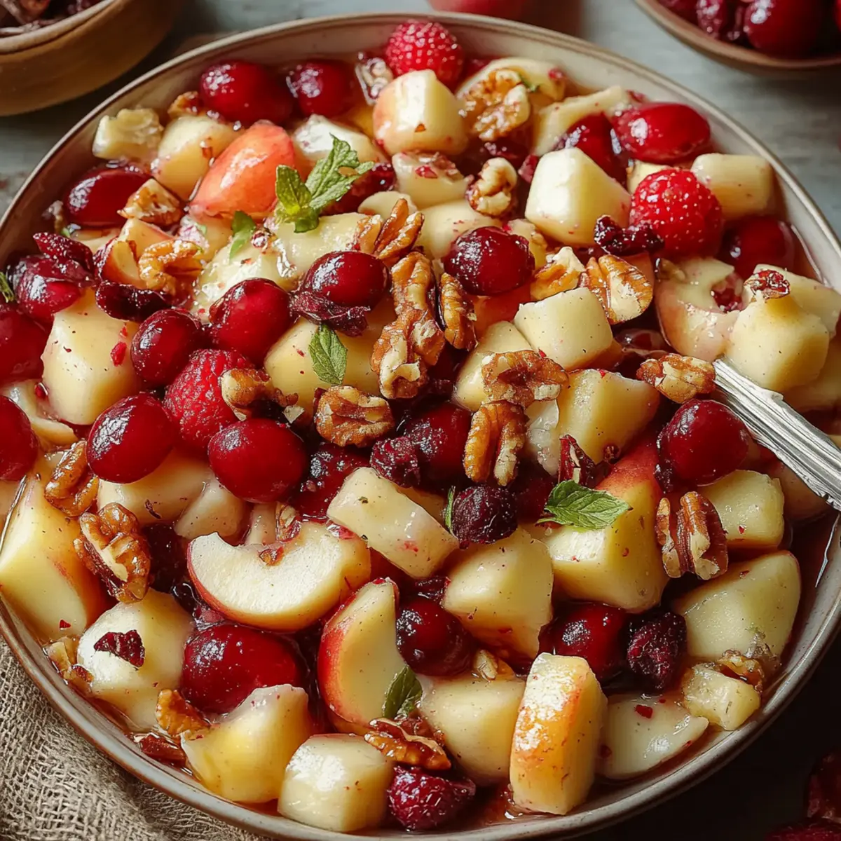 Winter Fruit Salad with Cinnamon Vanilla Dressing