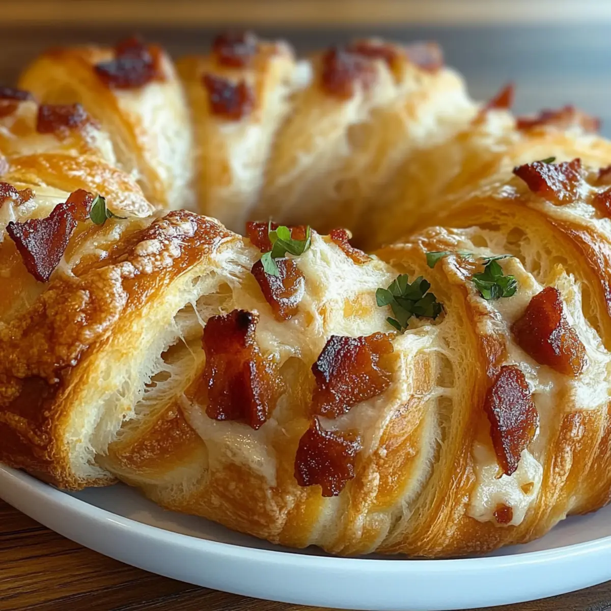 Bacon Brie Crescent Wreath