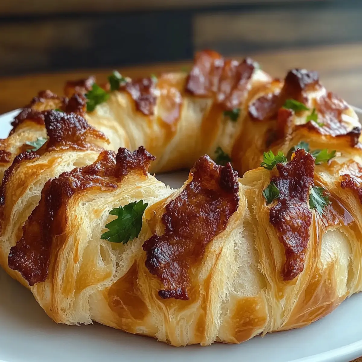 Bacon Brie Crescent Wreath