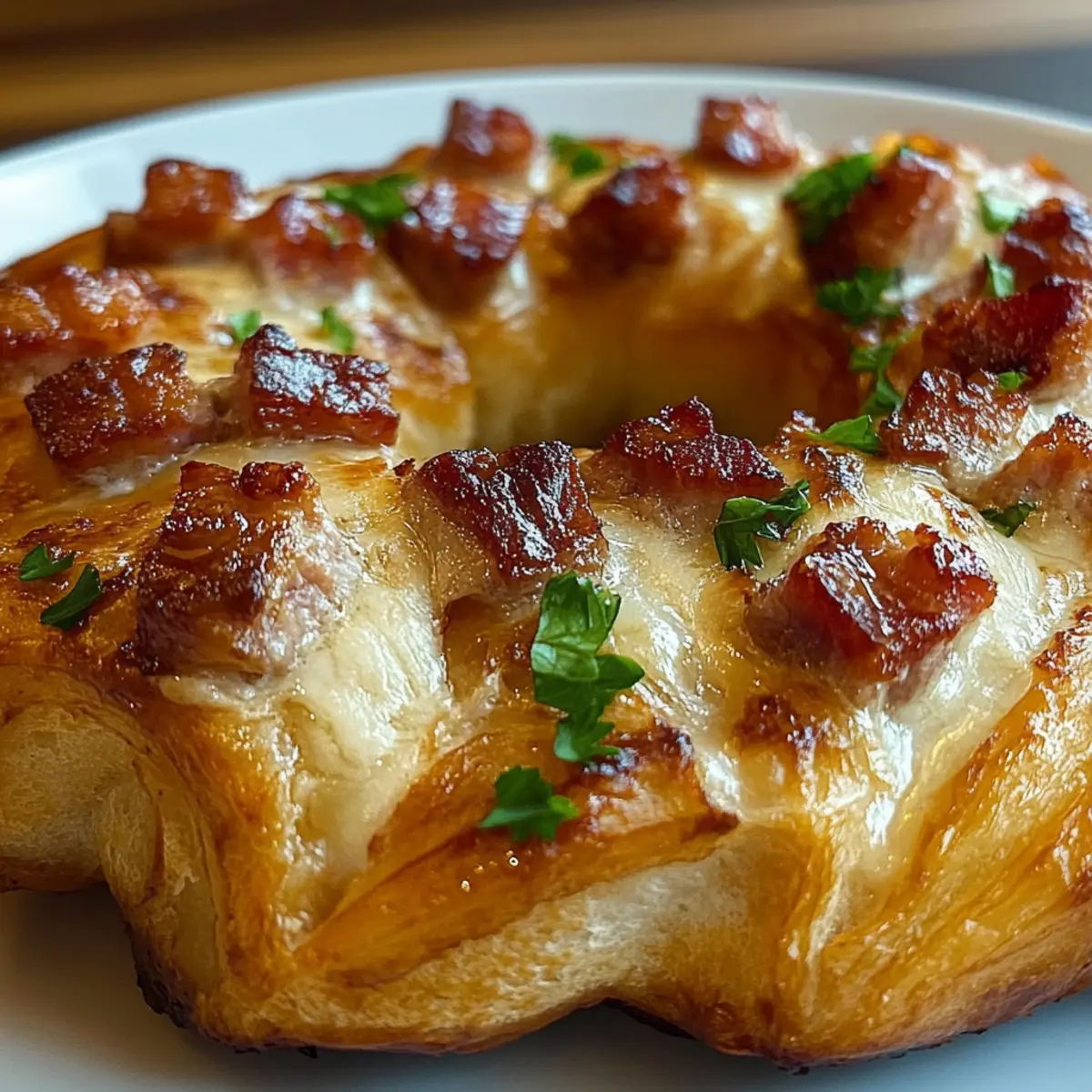 Bacon Brie Crescent Wreath