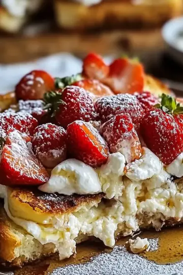 Baked Strawberries and Cream French Toast
