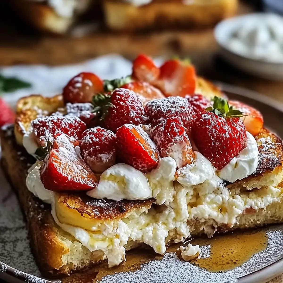 Baked Strawberries and Cream French Toast