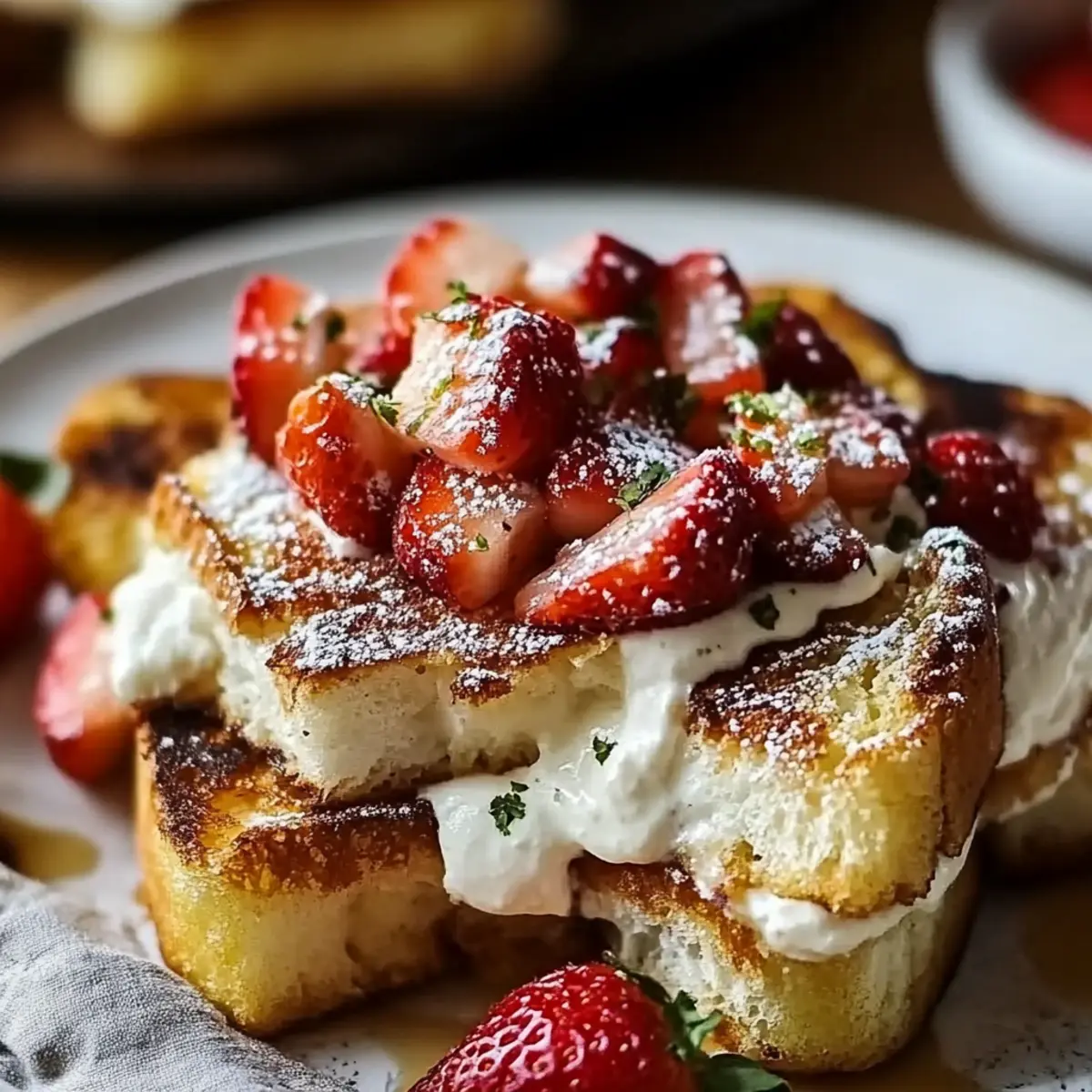 Baked Strawberries and Cream French Toast