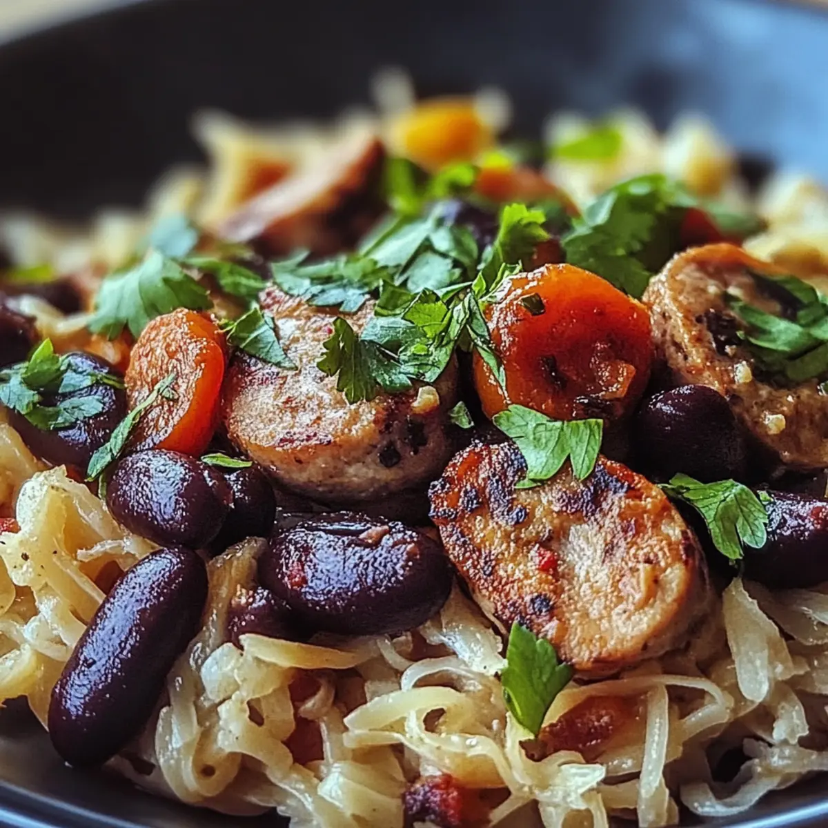 Black Beans, Sausage and Rice Skillet