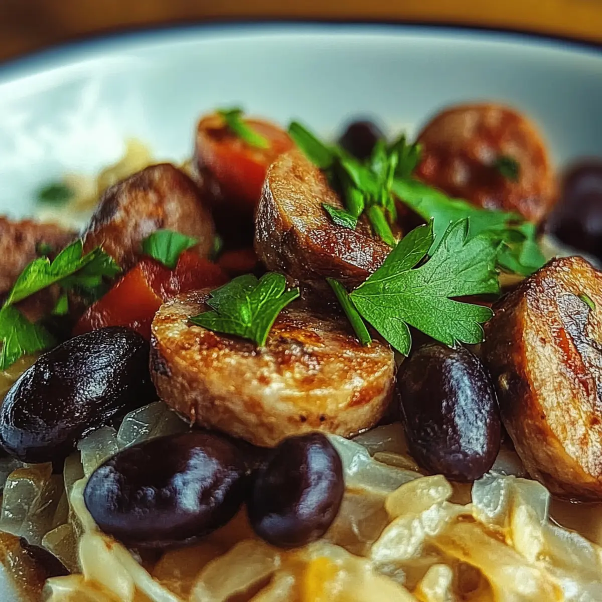 Black Beans, Sausage and Rice Skillet