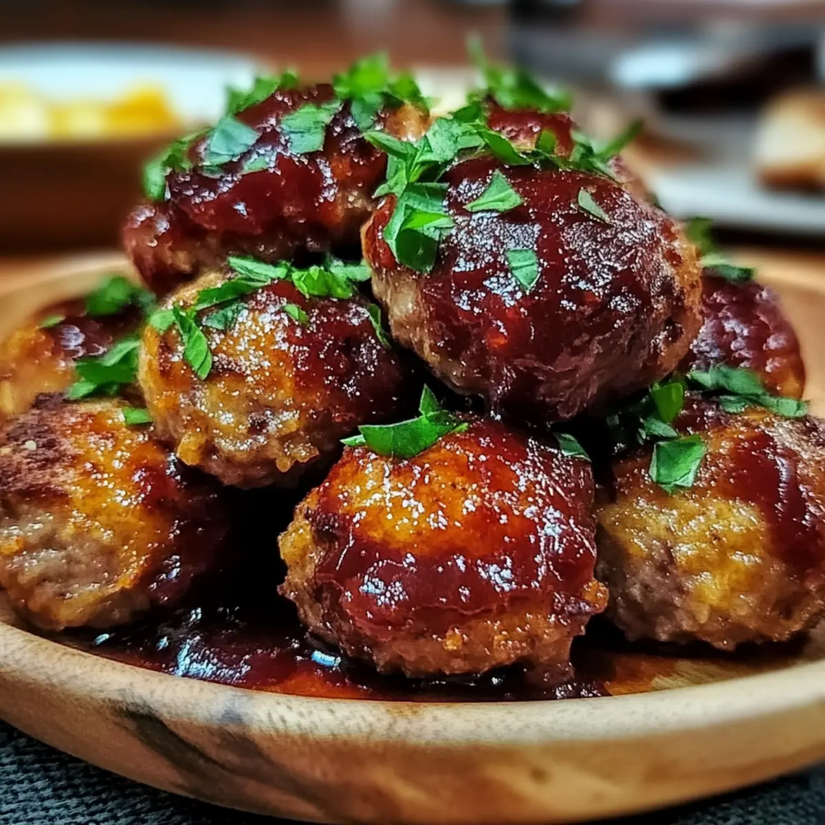 Bourbon Apple Butter Meatballs
