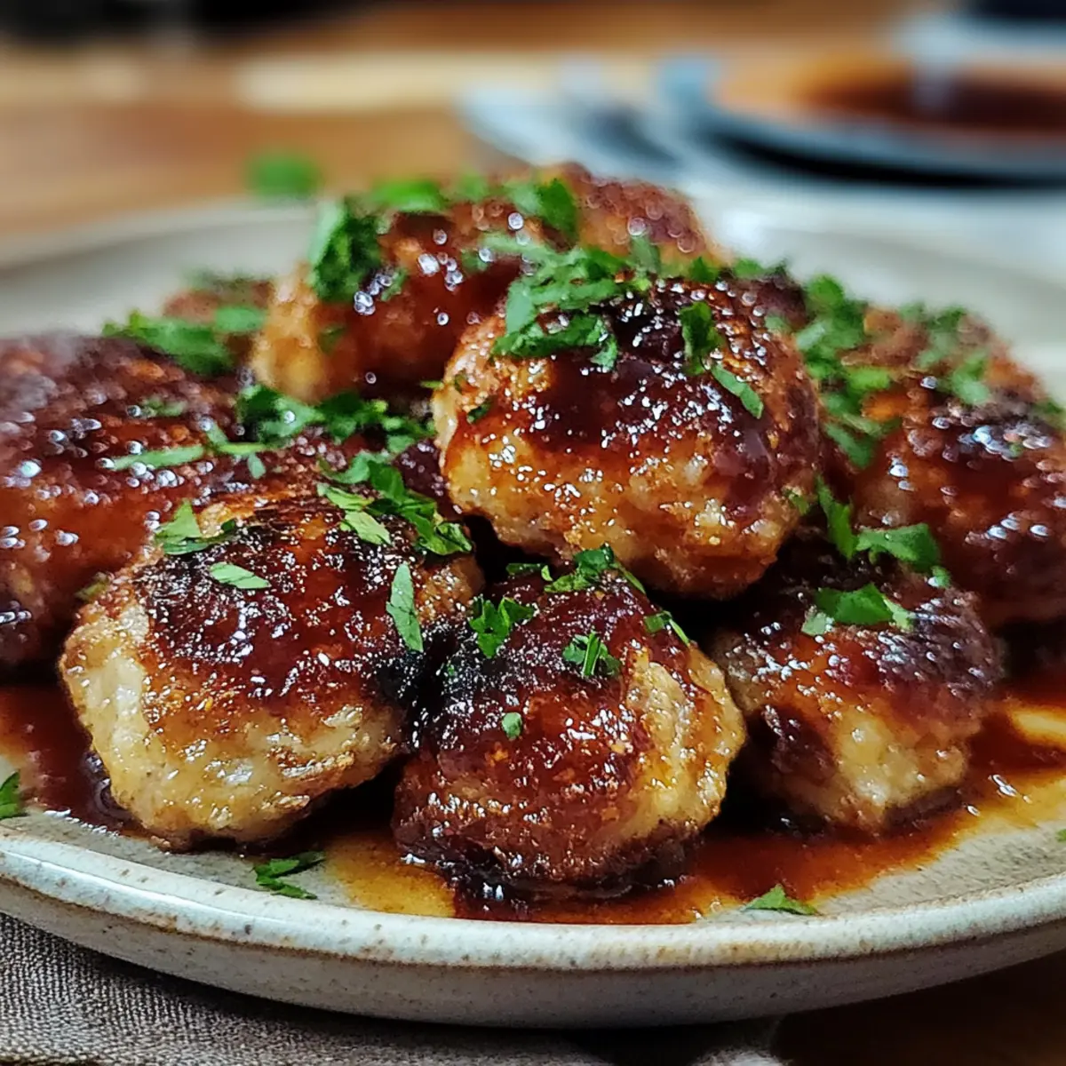 Bourbon Apple Butter Meatballs