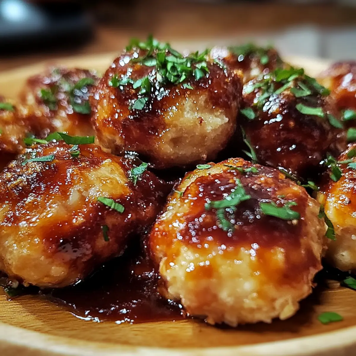 Bourbon Apple Butter Meatballs