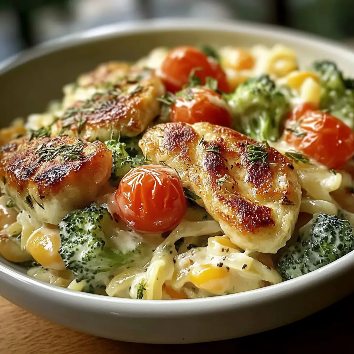 Boursin Orzo Bake: Creamy, One-Pan Dinner with Chicken & Veggies → Creamy Orzo Bake with Chicken and Veggies