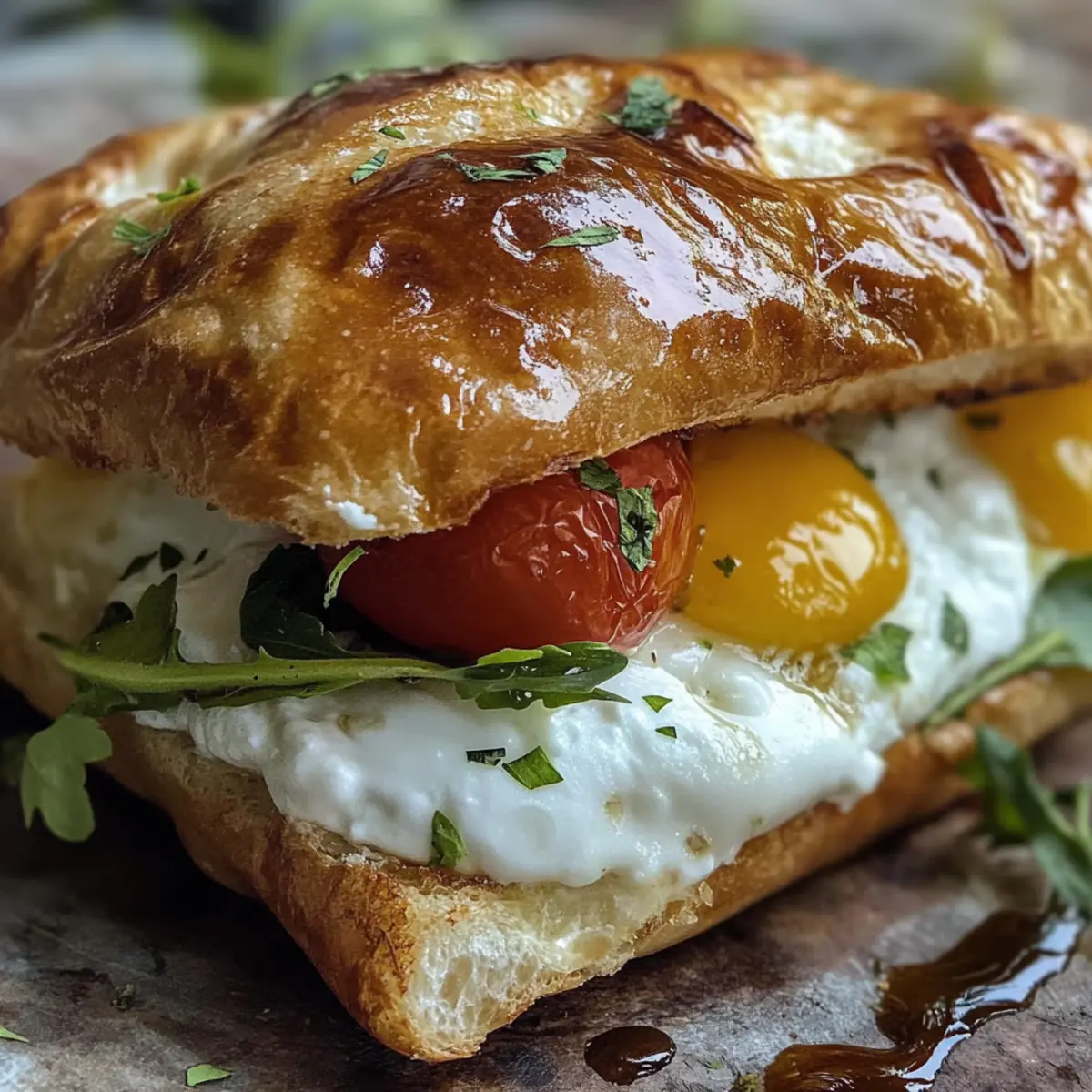 Burrata Italian Focaccia Sandwich