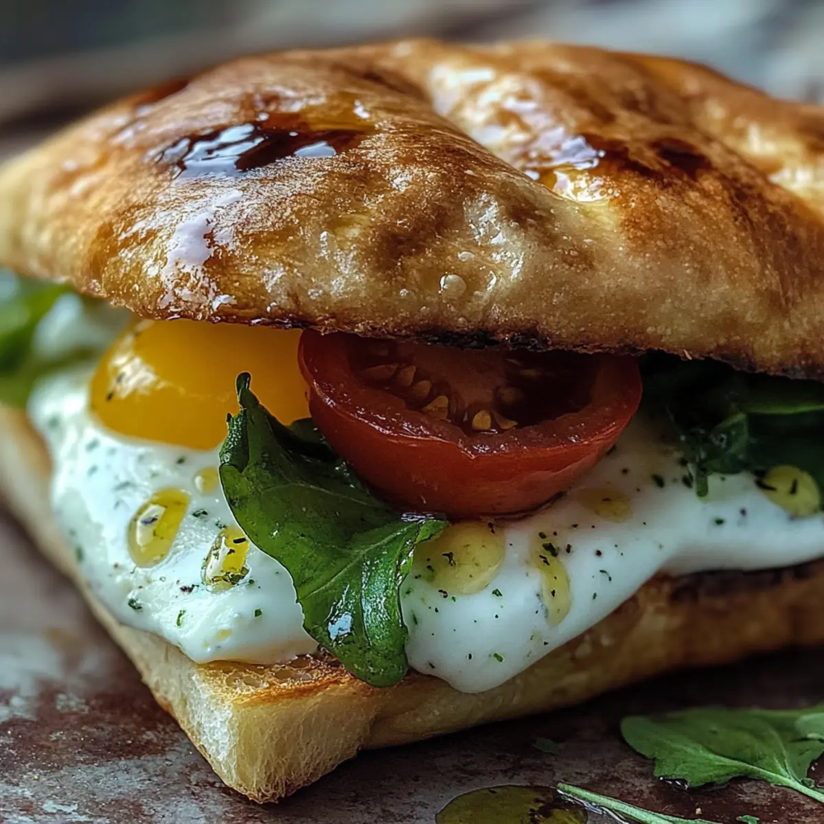 Burrata Italian Focaccia Sandwich