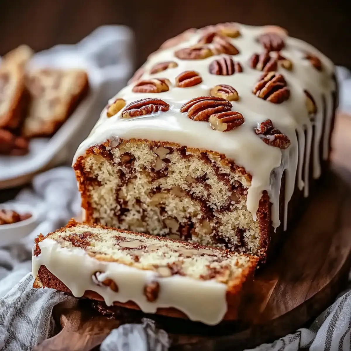 Butter Pecan Cake Loaf with Cream Cheese Icing