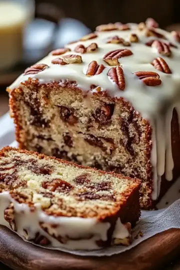 Butter Pecan Cake Loaf with Cream Cheese Icing