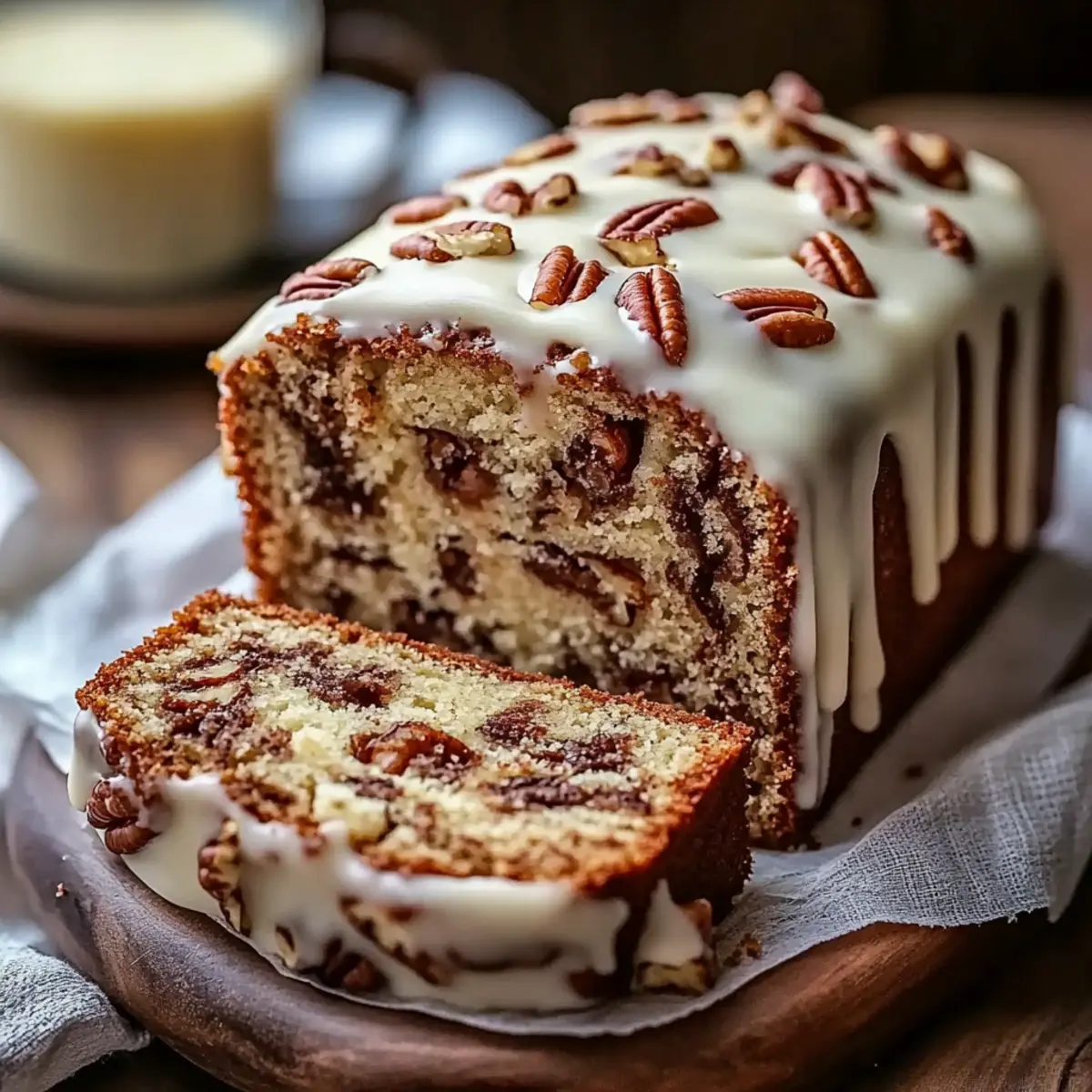 Butter Pecan Cake Loaf with Cream Cheese Icing