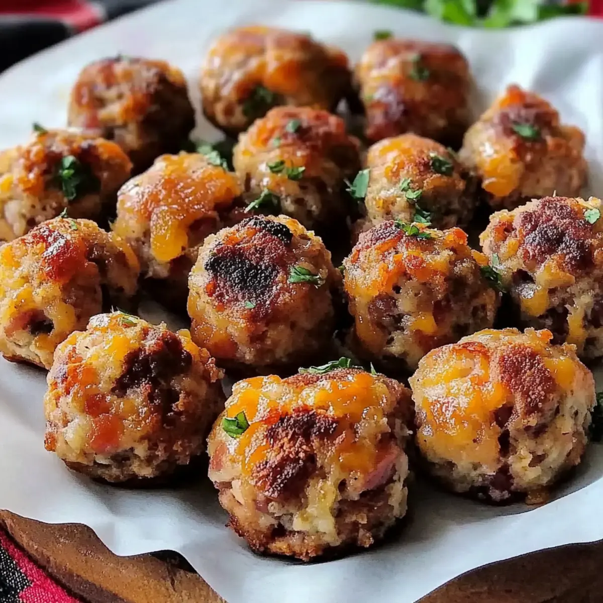 Cheddar Bay Beef Sausage Balls