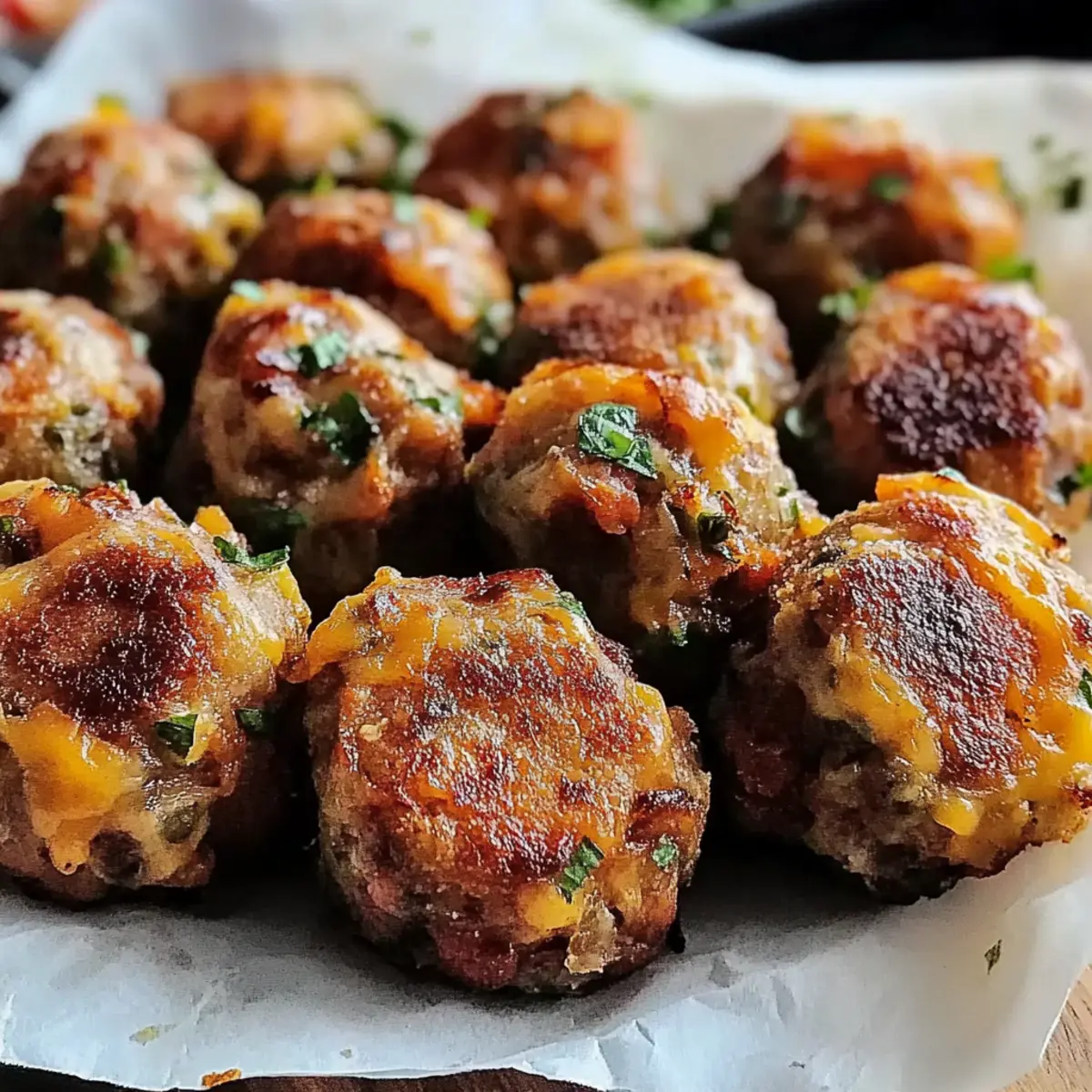 Cheddar Bay Beef Sausage Balls