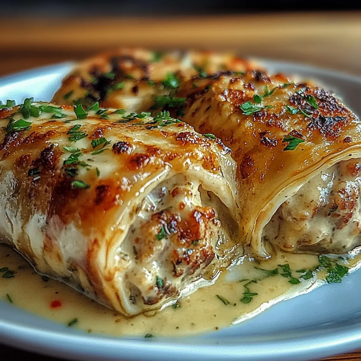 Cheesy Shrimp Alfredo Roll-Ups