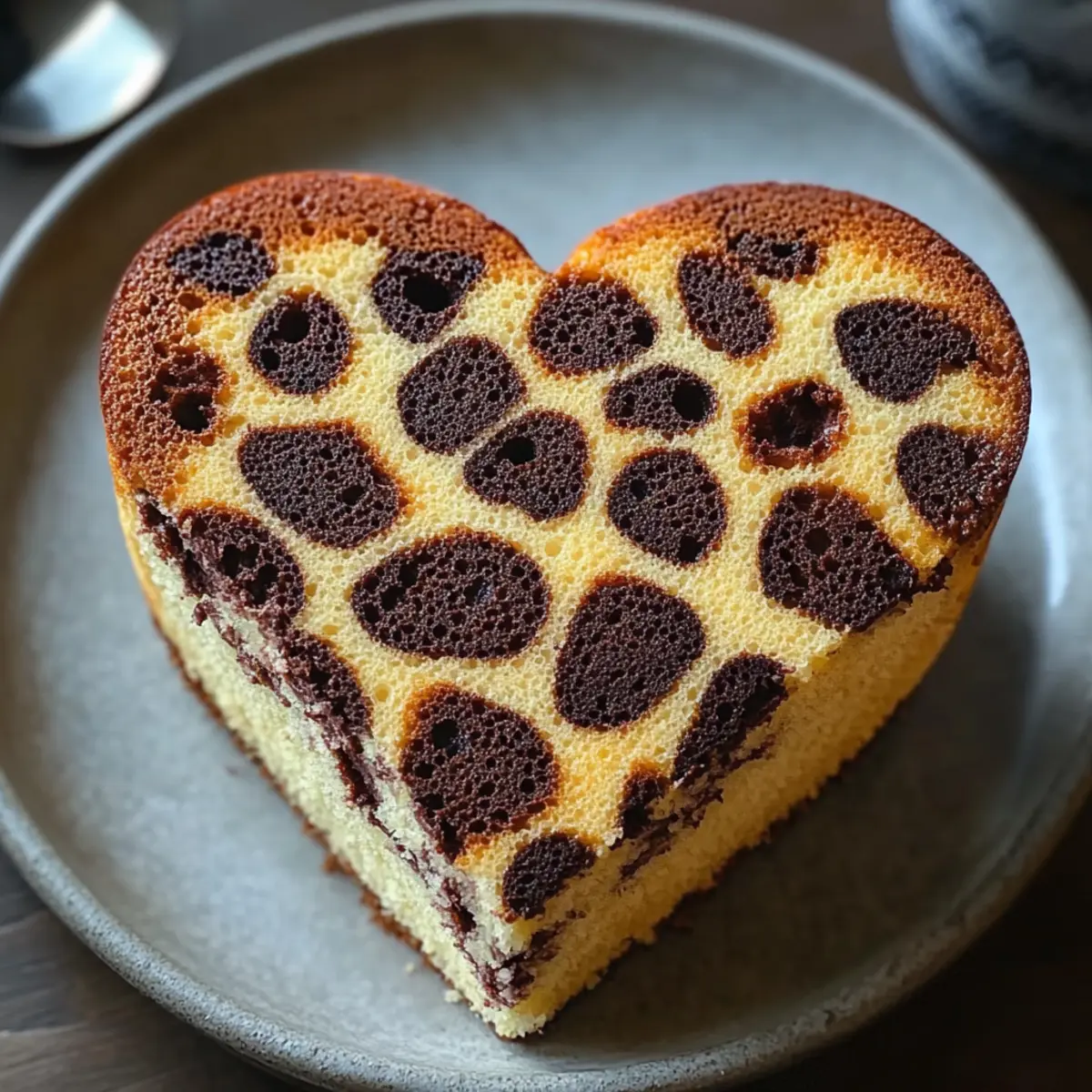 Cheetah Print Heart Cake
