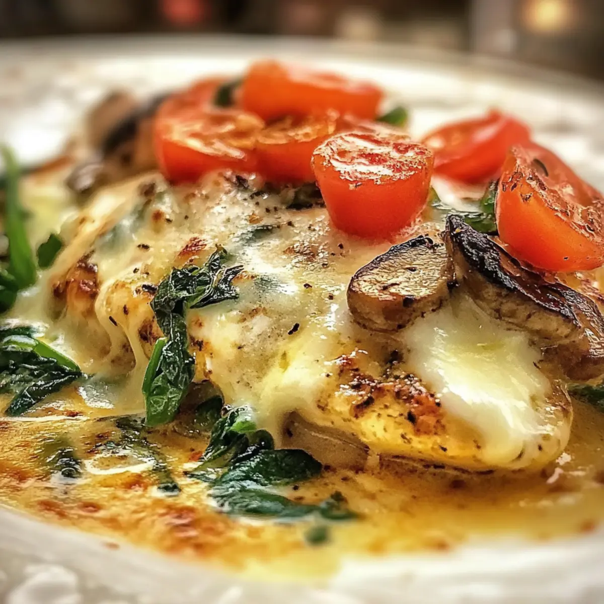 Chicken Spinach Mushroom Low Carb Oven Dish