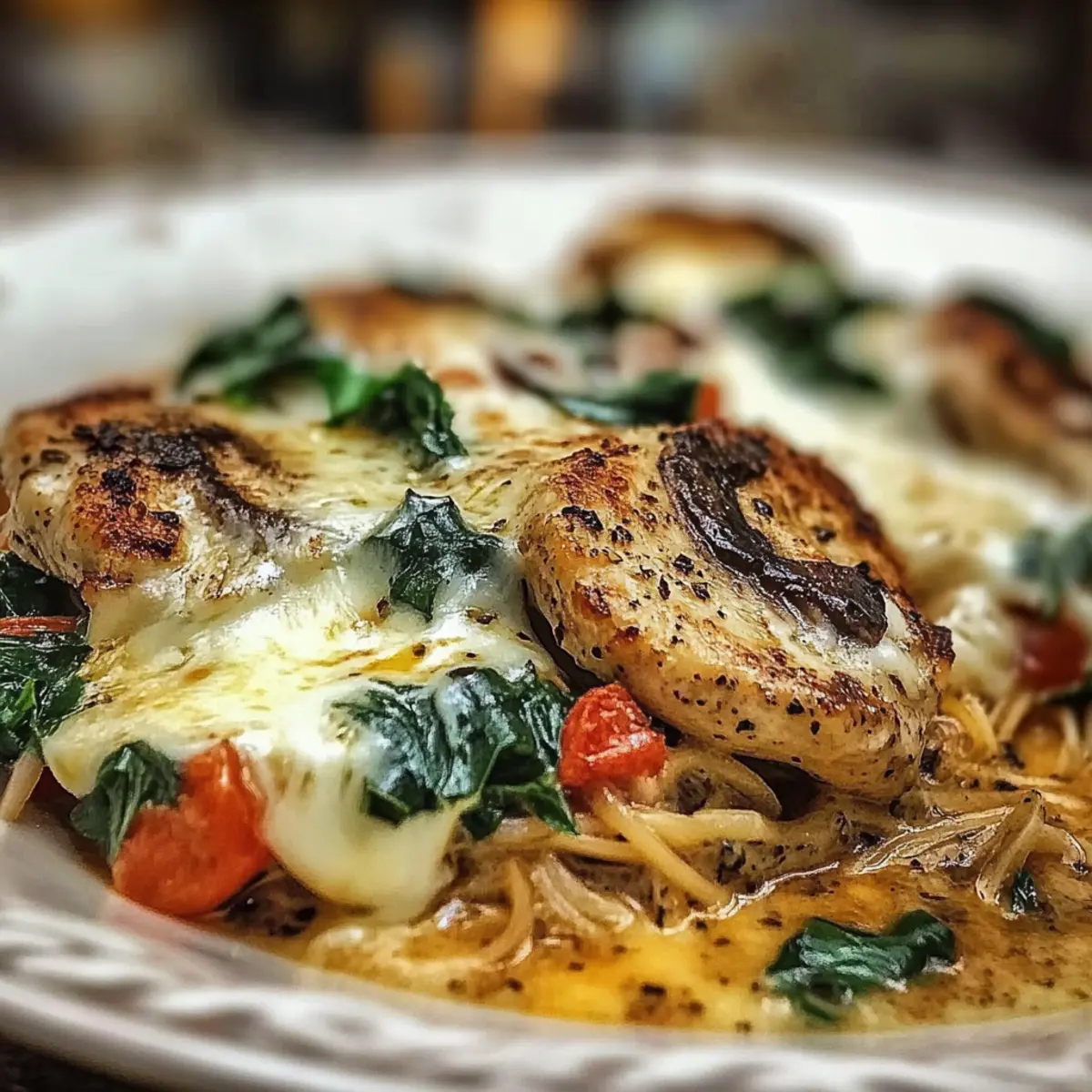 Chicken Spinach Mushroom Low Carb Oven Dish