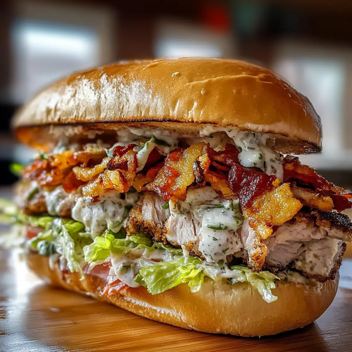 Chopped Chicken Bacon Ranch Sandwich