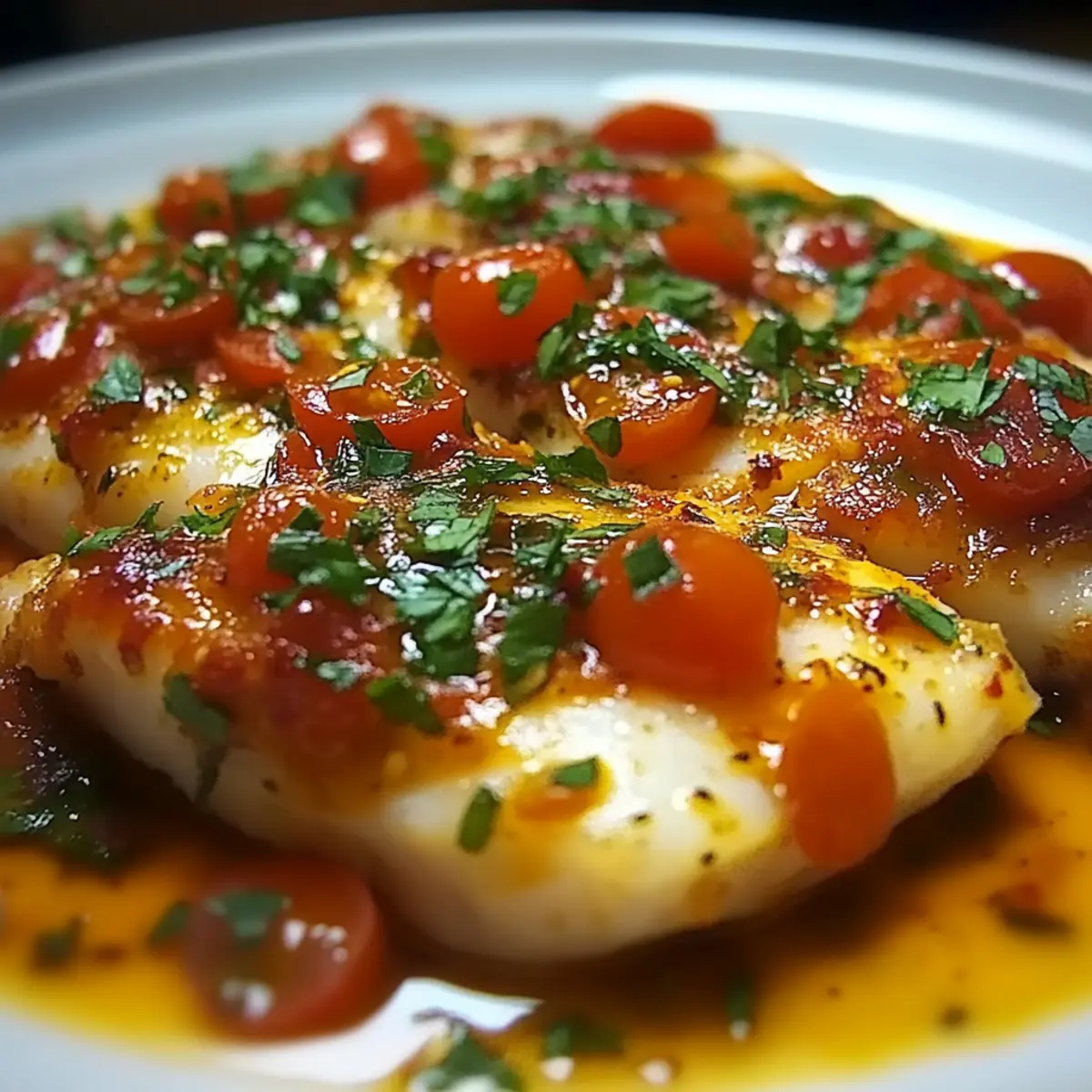 Cod Fillets with Cherry Tomato Sauce