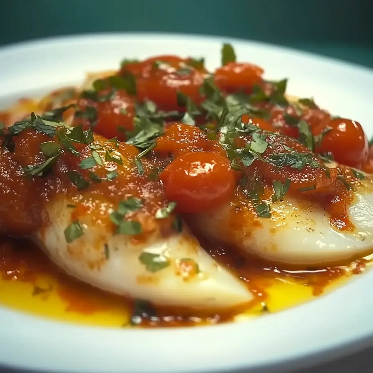 Cod Fillets with Cherry Tomato Sauce
