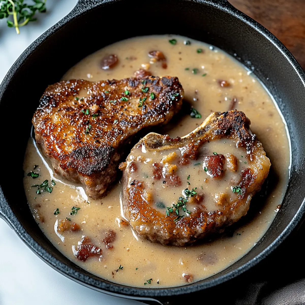 Country Fried Pork Chops with Bacon Gravy