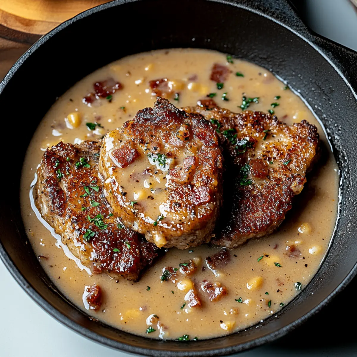 Country Fried Pork Chops with Bacon Gravy