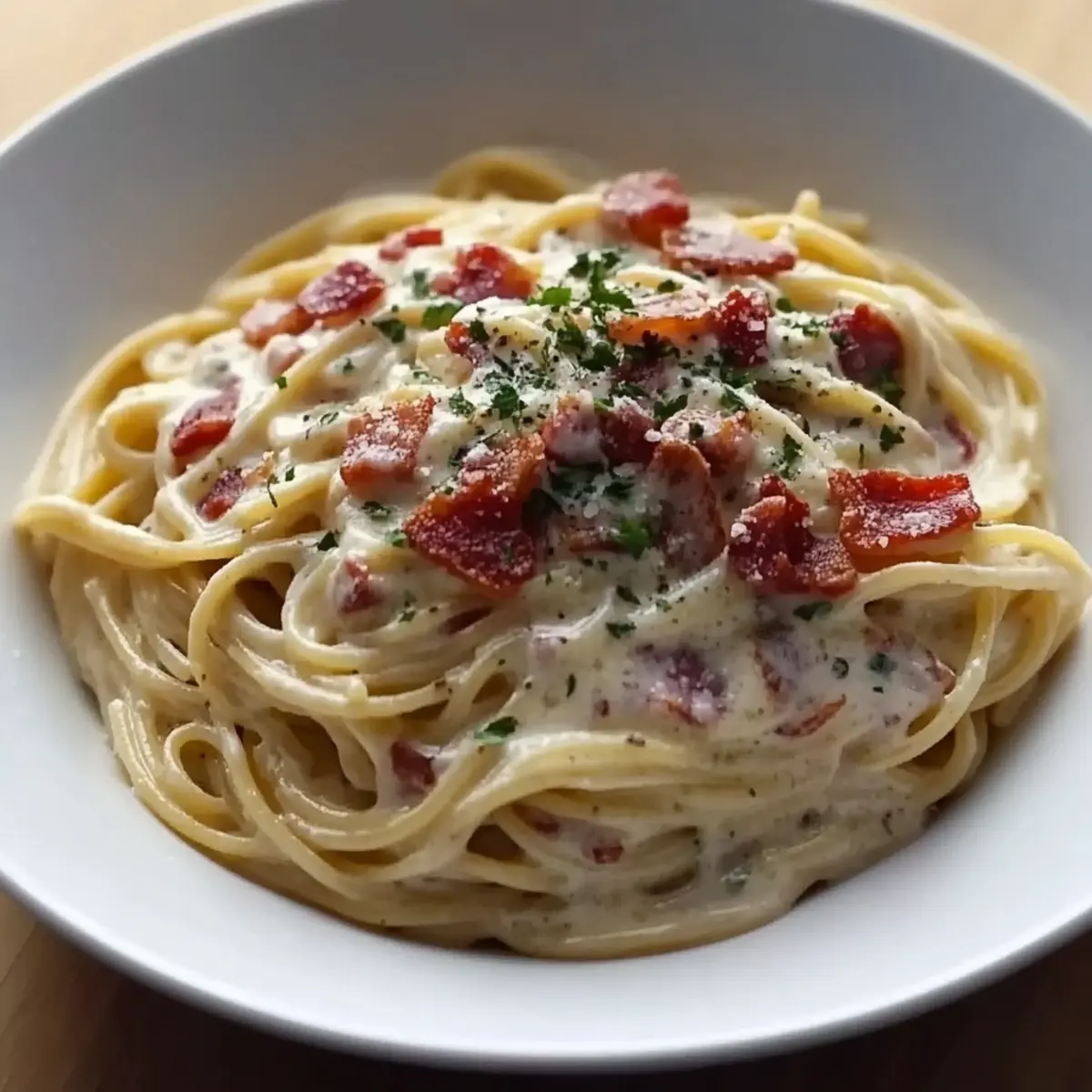 Cream Spaghetti with Bacon