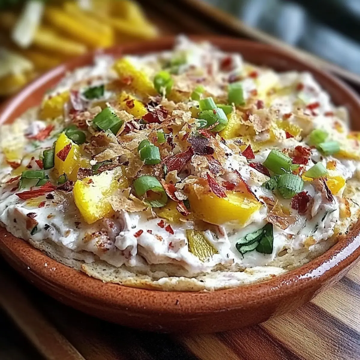 Creamy Banana Pepper Chicken Dip