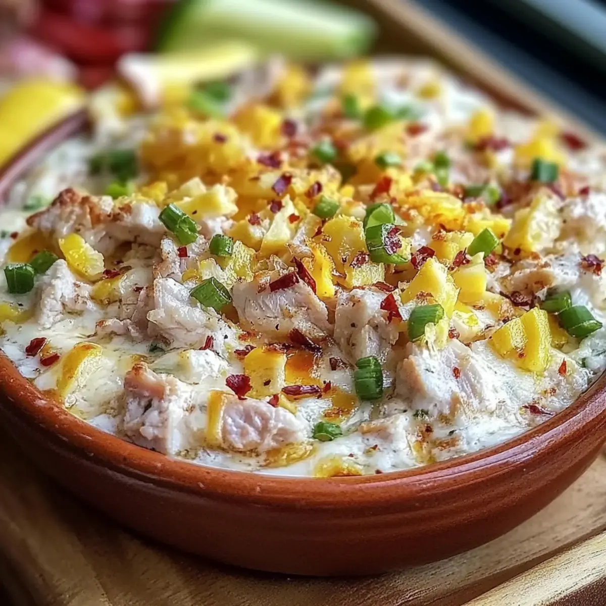 Creamy Banana Pepper Chicken Dip